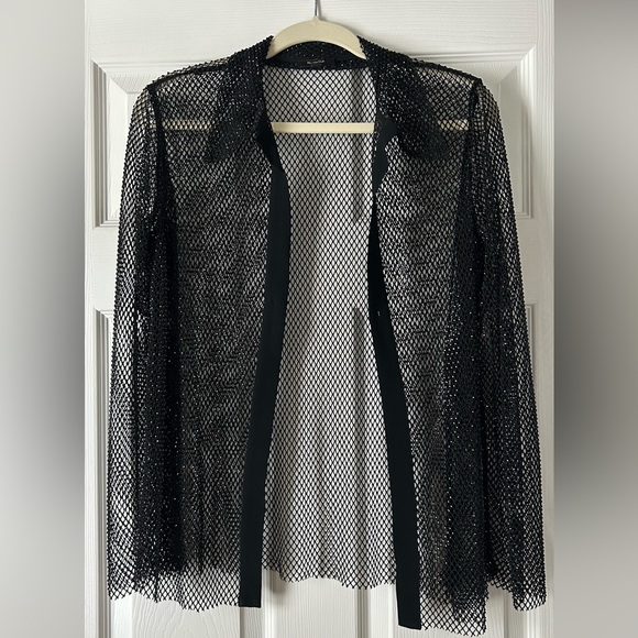 Massimo Dutti Sheer Shimmering Mesh Shirt XS - Picture 5 of 14